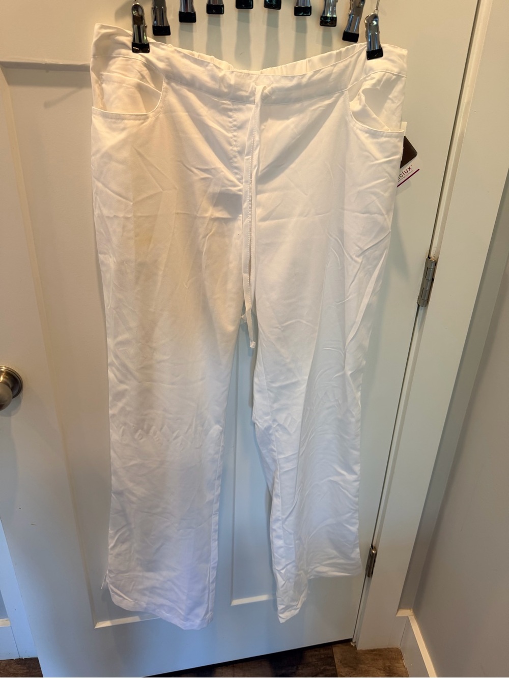 Grey’s Anatomy Barco NWT White Scrub Pants Large Tall 5 Pocket 4232T